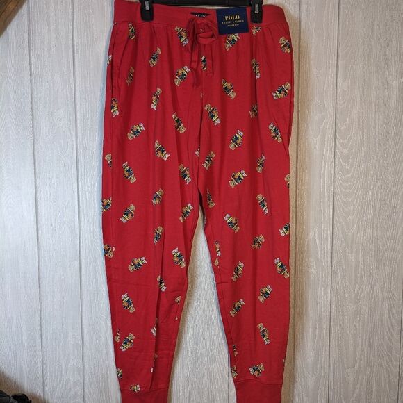 Polo Ralph Lauren Men's All Over Polo Bear Cotton Sleep Jogger Pants NWT SZ L - Picture 3 of 9
